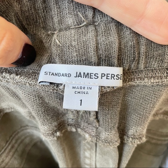 James Perse Mixed Media Pants in Army Green - Picture 5 of 9